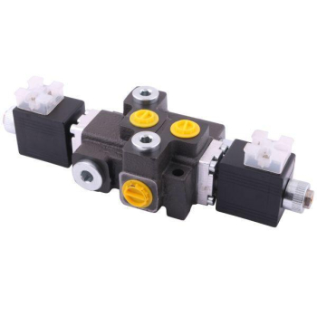 Rozdzielacz hydrauliczny 1-sekcyjny max przepływ 50L sterowany elektrycznie 12V DC Waryński-17056