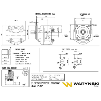 Pompa hydrauliczna P-969C P2CP2210C5B26C Waryński-17111