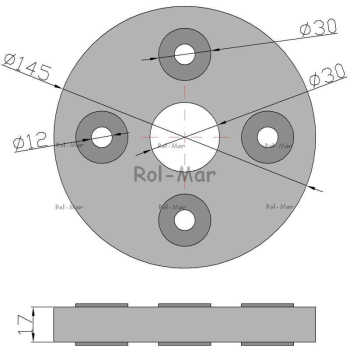 Tarcza elastyczna sprzęgła 4 otwory fi 12mm Rozrzutnik/RCW-1772