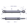 Cylinder hydrauliczny (siłownik) CJF-50/28/200 (sworzeń 25mm) krokodyl Tur-17971