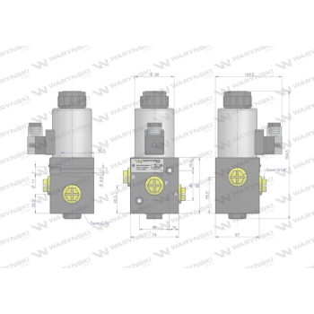 Elektrozawór 3-drogowy elektromagnetyczny kontroli 3/2 W-E12DVS3/2-80L G1/2