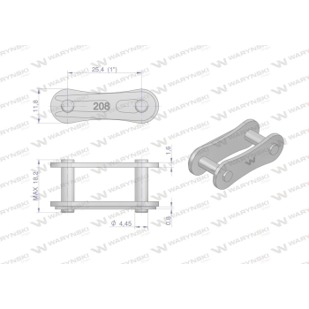 Zamek łańcucha 208B (R1 1) Waryński ( sprzedawane po 5 )-18050