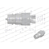 Szybkozłącze hydrauliczne wtyczka z eliminatorem ciśnienia M18x1.5 gwint zew. EURO (9100818W) (ISO 7241-A) Waryński-