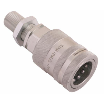 Szybkozłącze hydrauliczne gniazdo long z eliminatorem ciśnienia M18x1.5 gwint zew. EURO PUSH-PULL (9100818GL) (ISO 72