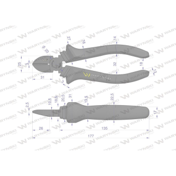 Szczypce boczne 180 mm Waryński-18424