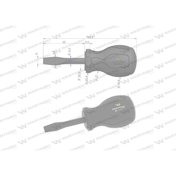Wkrętak płaski 6.5mm x 45 mm SVCM. Waryński-18501