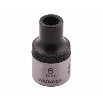 Nasadka dwunastokątna 3/8". 6 mm. CrV50BV30. DIN 3124. Waryński