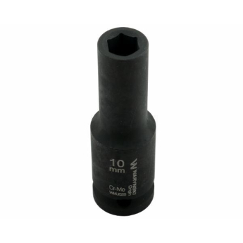 Nasadka udarowa sześciokątna długa 1/2". 10 mm. CrMo. DIN 3129. Waryński
