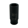 Nasadka udarowa sześciokątna długa 1/2". 24 mm. CrMo. DIN 3129. Waryński
