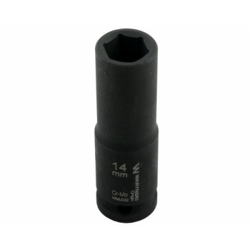 Nasadka udarowa sześciokątna długa 1/2". 14 mm. CrMo. DIN 3129. Waryński