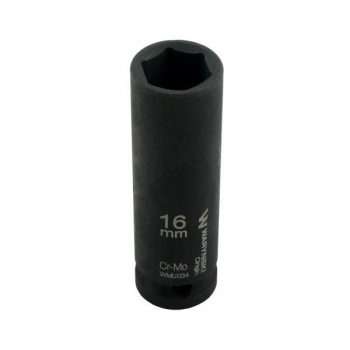Nasadka udarowa sześciokątna długa 1/2". 16 mm. CrMo. DIN 3129. Waryński