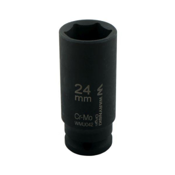 Nasadka udarowa sześciokątna długa 1/2". 24 mm. CrMo. DIN 3129. Waryński