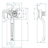 Spinacz zaczep do burt prawy nowy model ZB-16-04 800kg zastosowanie przyczepka SPP-19255