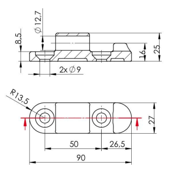 Uchwyt UR-90 rozłączny 90 zastosowanie przyczepka SPP-19290