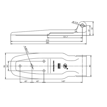 Zawias do zabudowy bez otworu HB-01.270-01 zastosowanie przyczepka SPP-19292