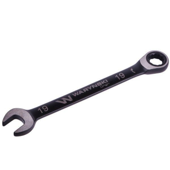 Klucz płasko-oczkowy 19 mm z grzechotką 72 zęby standard ASME B107-2010 Waryński