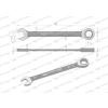 Klucz płasko-oczkowy 21 mm z grzechotką 72 zęby standard ASME B107-2010 Waryński-19803