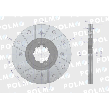 Tarcza hamulca fi 165 nowy typ 5040240781 Bizon POLMO-19979