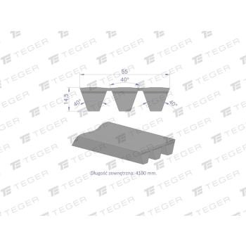 Pas klinowy Hard-Belt (T-653060.0) AP1003653 do CLAAS 653060.0 TEGER-20332