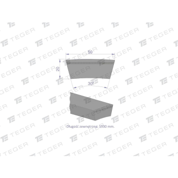 Pas klinowy Hard-Belt (T-603015.0) AP1001503 do CLAAS 603015.0 TEGER-20358