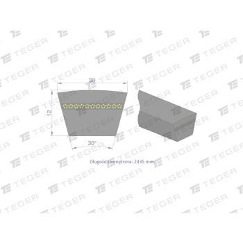 Pas klinowy Hard-Belt (T-671209.0) AP1001039 do CLAAS 671209.0 TEGER-20367