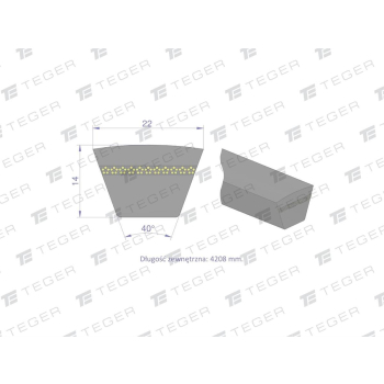 Pas klinowy Hard-Belt (T-0545307.0) AP1002869 do CLAAS 0545307.0 TEGER-20370