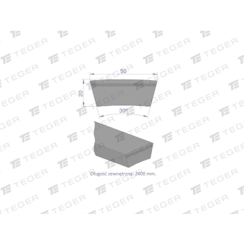 Pas klinowy Hard-Belt (T-603317.0) Pas klinow+C25y AP1001515 do CLAAS 603317.0 TEGER-20373