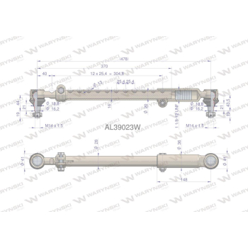 Drążek kierowniczy 478mm AL39023 WARYŃSKI-20380