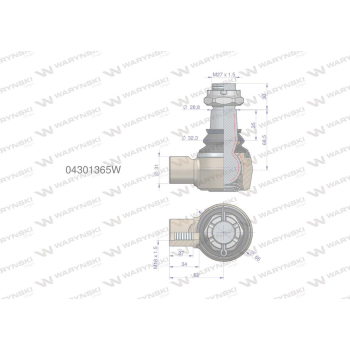 Przegub kierowniczy 62mm-  M18x1,5 04301365 WARYŃSKI-20394