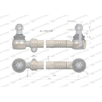 Drążek kierowniczy 1475mm AL178018 WARYŃSKI-20398