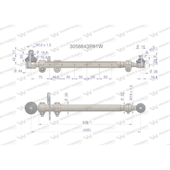 Drążek kierowniczy 435mm 3058843R91 WARYŃSKI-20436