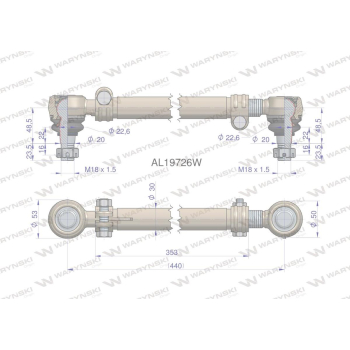 Drążek kierowniczy 440mm AL19726 WARYŃSKI-20444