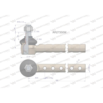 Przegub kierowniczy 322mm AR27350 WARYŃSKI-20446