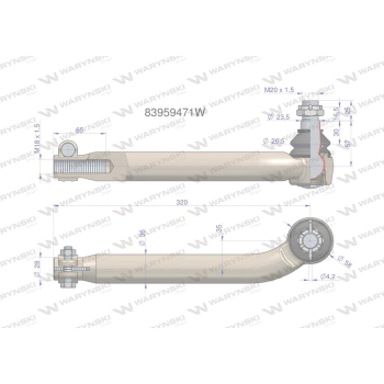Przegub kierowniczy M18x1.5 83959471 WARYŃSKI-20460
