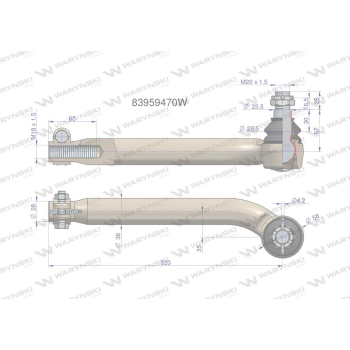 Przegub kierowniczy M18x1.5L 83959470 WARYŃSKI-20472