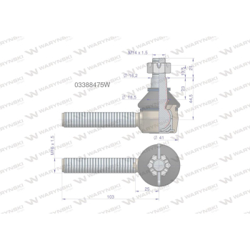 Przegub kierowniczy  M16x1.5 03388475 WARYŃSKI-20484