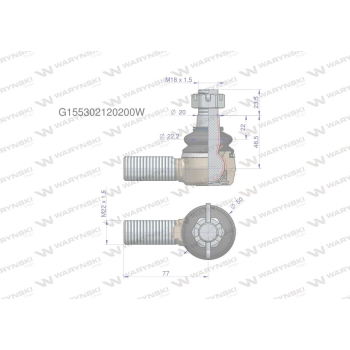 Przegub kierowniczy M22x1.5 G155302120200 WARYŃSKI-20516