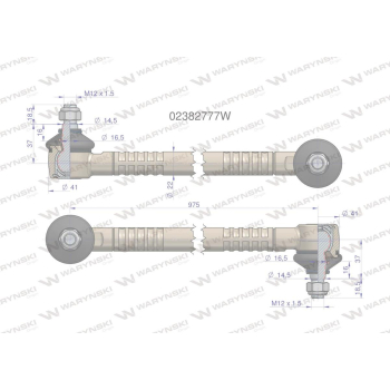 Drążek kierowniczy 975mm 02382777 WARYŃSKI-20637
