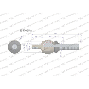 Przegub kierowniczy 230mm- M22x1.5; M28x1.5 3957095 WARYŃSKI-20654