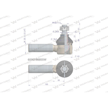 Przegub kierowniczy M22x1.5L 6000198855 WARYŃSKI-20789
