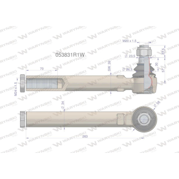 Przegub kierowniczy 263mm M24x1.5 053831R1 WARYŃSKI-20805