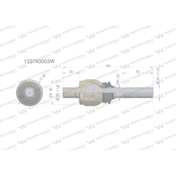 Przegub kierowniczy 192mm - M22x1,5 ; M22x1,5 133743003 WARYŃSKI-20827