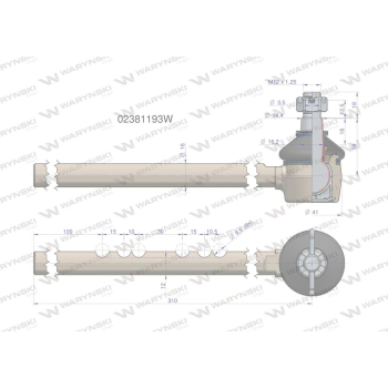 Przegub kierowniczy 310mm 02381193 WARYŃSKI-20843