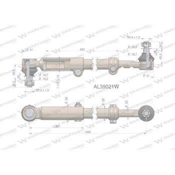Drążek kierowniczy 406mm AL39021 WARYŃSKI-20845