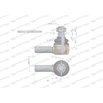 Przegub kierowniczy M20x1.5 X800210056000 WARYŃSKI-20887