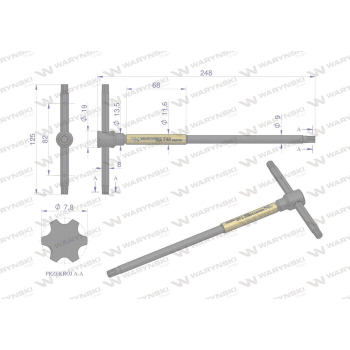 Klucz T ze spinnerem TORX T45 Waryński-20982