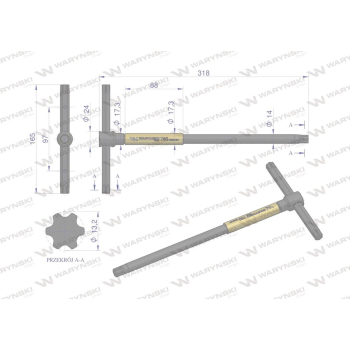 Klucz T ze spinnerem TORX T60 Waryński-21021