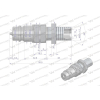 Szybkozłącze hydrauliczne wtyczka long z eliminatorem ciśnienia M20x1.5 gwint zewnętrzny EURO (ISO 7241-A) Waryński