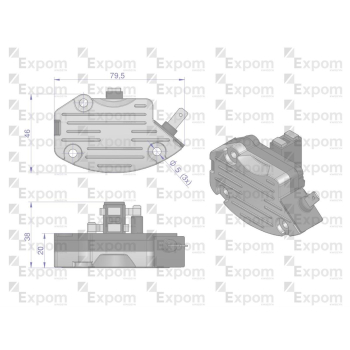 Regulator napięcia alternatora AX230000 AX260000EX C-330 C-360 Nowy Typ EXPOM KWIDZYN eu-21536
