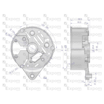 Pokrywa tylna alternatora AX230000 AX260000EX C-330 C-360 Nowy Typ EXPOM KWIDZYN eu-21588